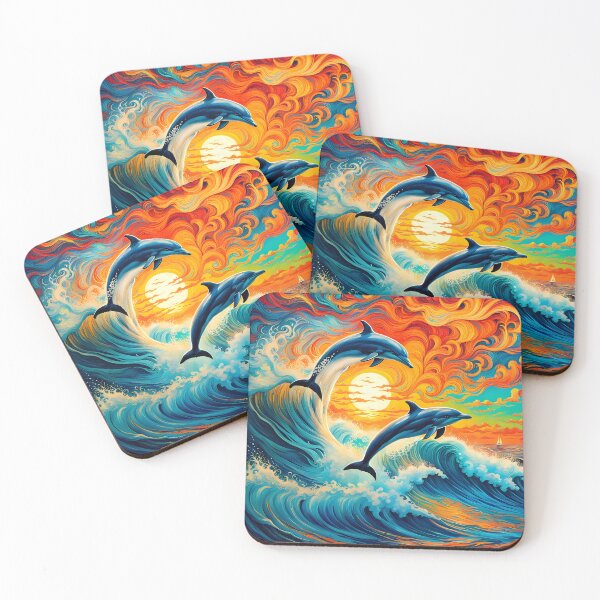 Item preview, Leaping Dolphins, Ai Generated Art  designed and sold by ACC .