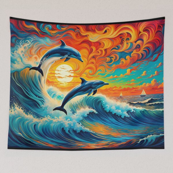 Item preview, Leaping Dolphins, Ai Generated Art  designed and sold by ACC .