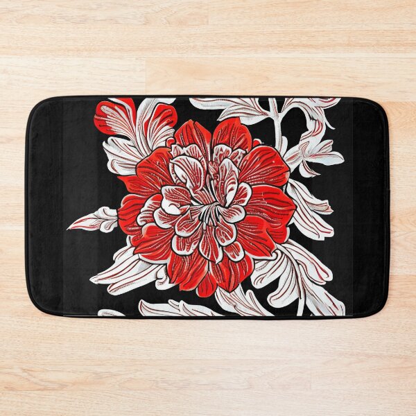 Item preview, Red Black and White Art Nouveau Flower designed and sold by Marymarice.