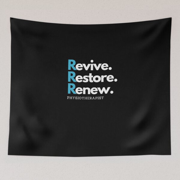 Item preview, Revive, Restore, Renew | physiotherapist inspiration quote designed and sold by Zayed  Mahmoud.