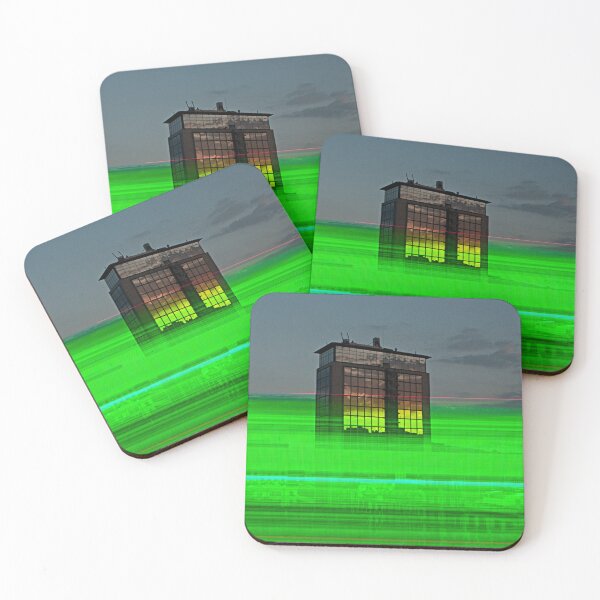 Item preview, Tower, Gray Sky, Sun Reflection, Green Lines designed and sold by IdoFriedmanArt.