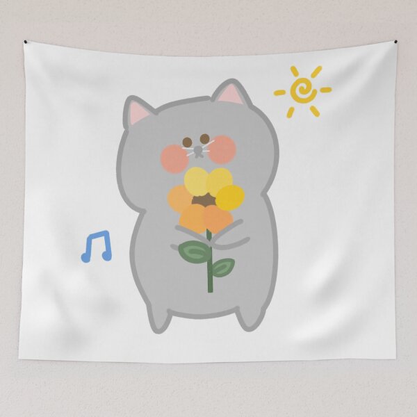 Item preview, Cute gray cat singing designed and sold by My Stato.