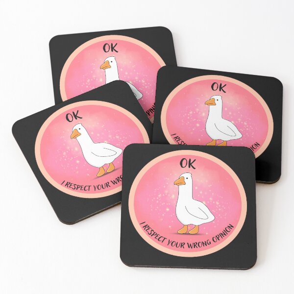 Item preview, Cute Funny Goose Respects Your Wrong Opinion - Pink Kawaii Meme Glitter Goose designed and sold by ButtonBonanza.