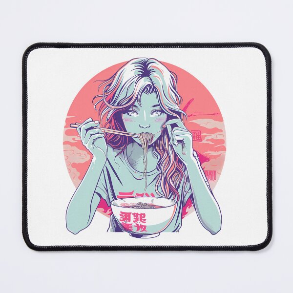 Item preview, Anime Girl Eating Ramen designed and sold by PeelZinc.