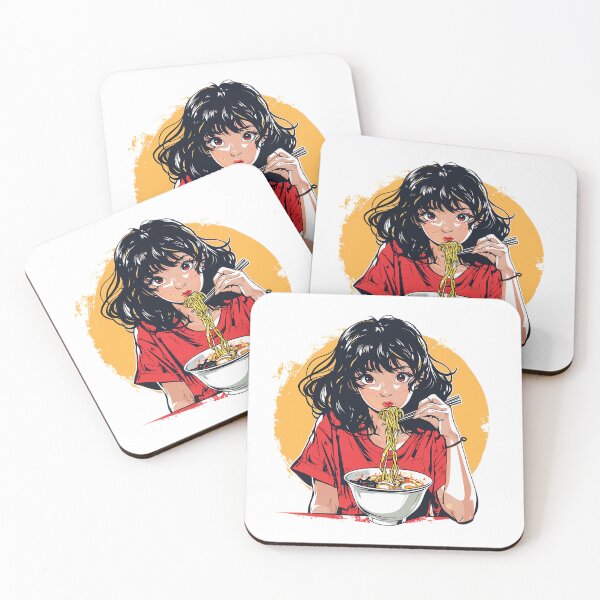 Item preview, Anime Girl Eating Ramen designed and sold by PeelZinc.