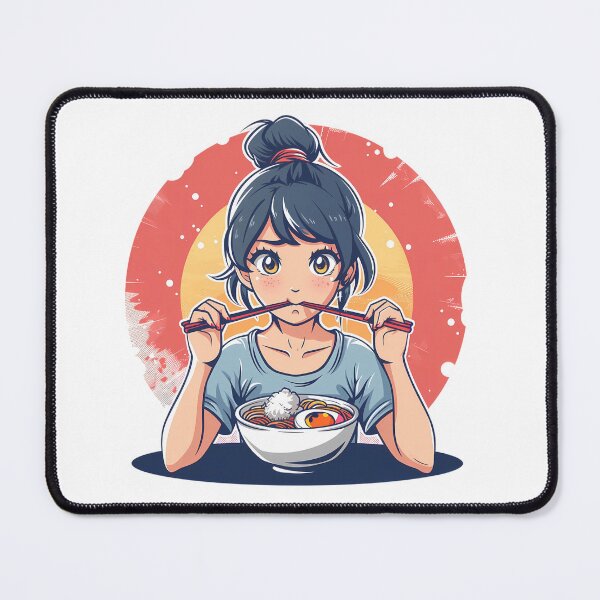 Item preview, Anime Girl Eating Ramen designed and sold by PeelZinc.