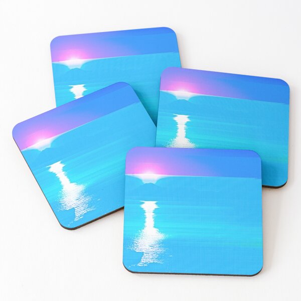 Item preview, Seascape, Blue Sunset, Pink Water Reflection designed and sold by IdoFriedmanArt.