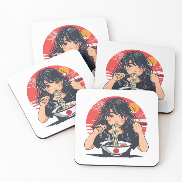 Item preview, Anime Girl Eating Ramen designed and sold by PeelZinc.