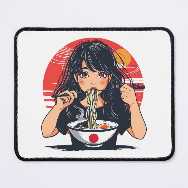 Item preview, Anime Girl Eating Ramen designed and sold by PeelZinc.