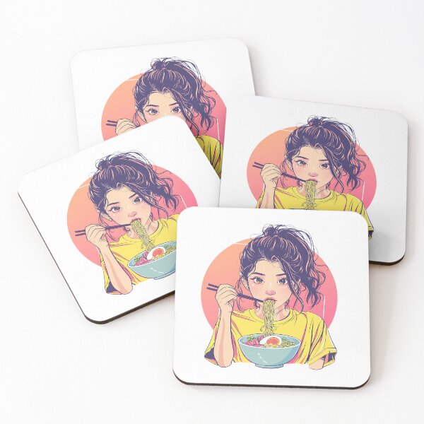 Item preview, Anime Girl Eating Ramen designed and sold by PeelZinc.