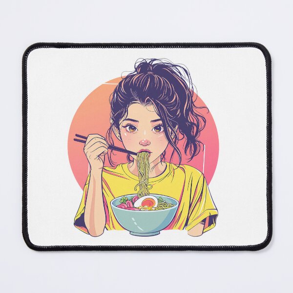 Item preview, Anime Girl Eating Ramen designed and sold by PeelZinc.