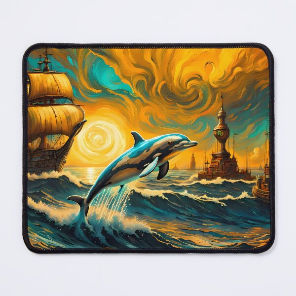 Item preview, Steampunk Leaping Dolphin, Ai Generated Art designed and sold by ACC .