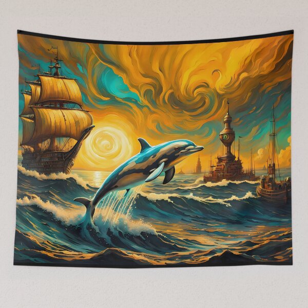 Item preview, Steampunk Leaping Dolphin, Ai Generated Art  designed and sold by ACC .