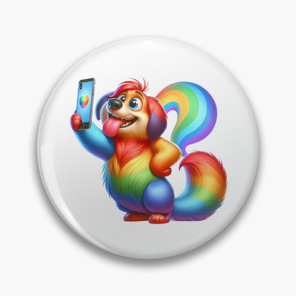 Item preview, Rainbow Selfie Pup designed and sold by Pattrenonly.