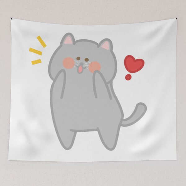 Item preview, Romantic gray cat designed and sold by My Stato.