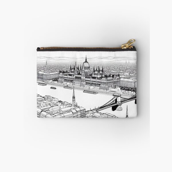Item preview, Budapest Historical Sights Minimalist Perspective Drawing designed and sold by Gaborai.