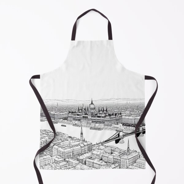Item preview, Budapest Historical Sights Minimalist Perspective Drawing designed and sold by Gaborai.