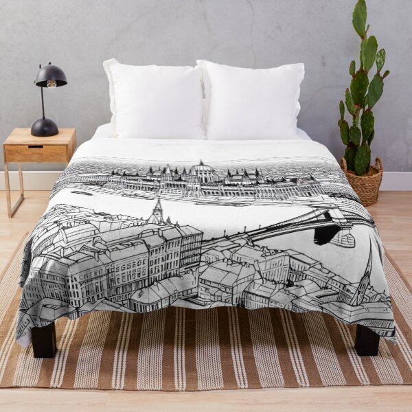 Item preview, Budapest Historical Sights Minimalist Perspective Drawing designed and sold by Gaborai.