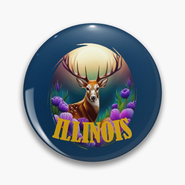 Item preview, White-tailed Illinois Deer With Violets designed and sold by taiche.