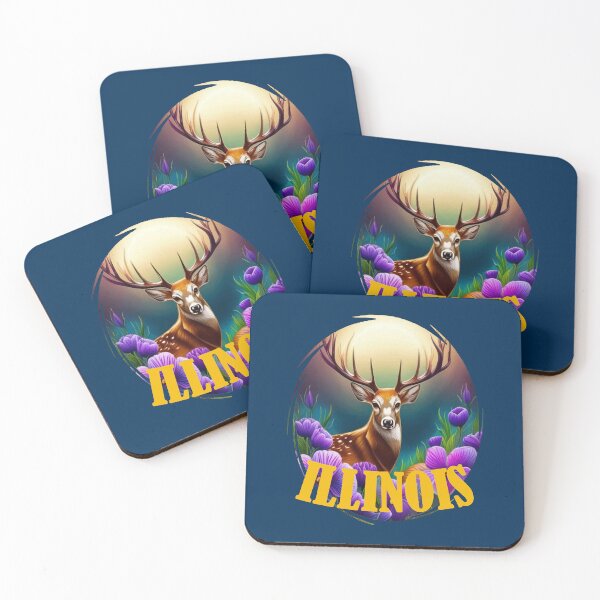 Item preview, White-tailed Illinois Deer With Violets designed and sold by taiche.