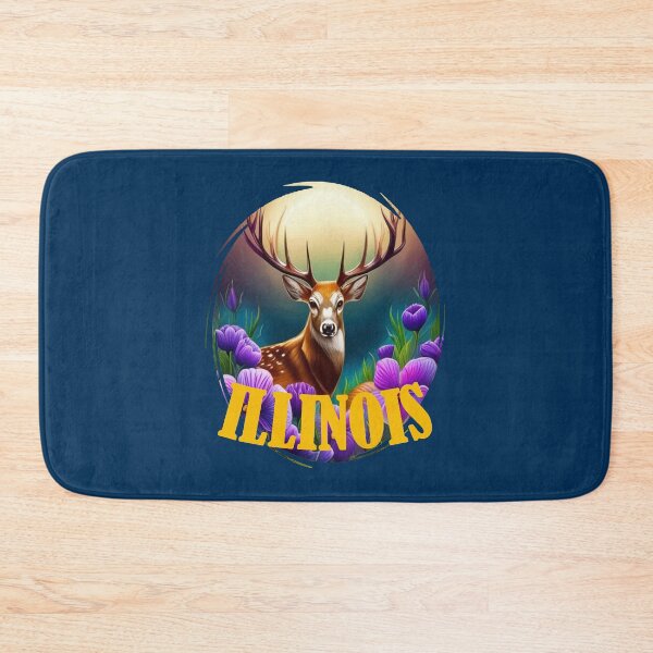 Item preview, White-tailed Illinois Deer With Violets designed and sold by taiche.