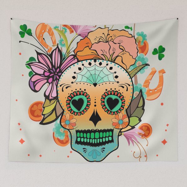 Item preview, FUNNY FANTASY SKULL WITH A LUCKY HORSESHOE designed and sold by inarausch2023.