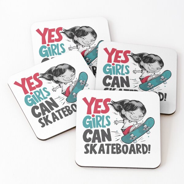 Item preview, Yes Girls Can Skateboard designed and sold by BobaTeeStore.