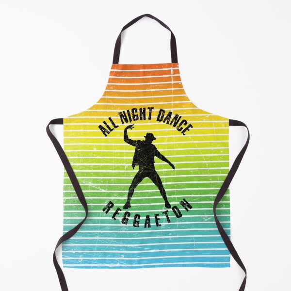 Item preview, Black silhouette of a man dancing reggaetonagainst a background of colorful stripes designed and sold by HarridanCreates.