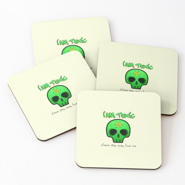 Item preview, I am Toxic. Please stay away from me. Green Skull Emoji Radiation Toxic Waste with Biohazard symbol designed and sold by UnicornCornHorn.