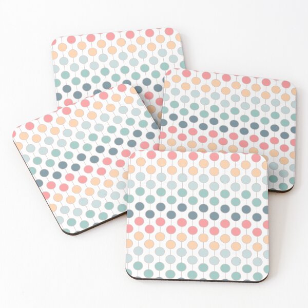 Item preview, Teal and Coral Polka Dots on white Background designed and sold by cgroenewald.