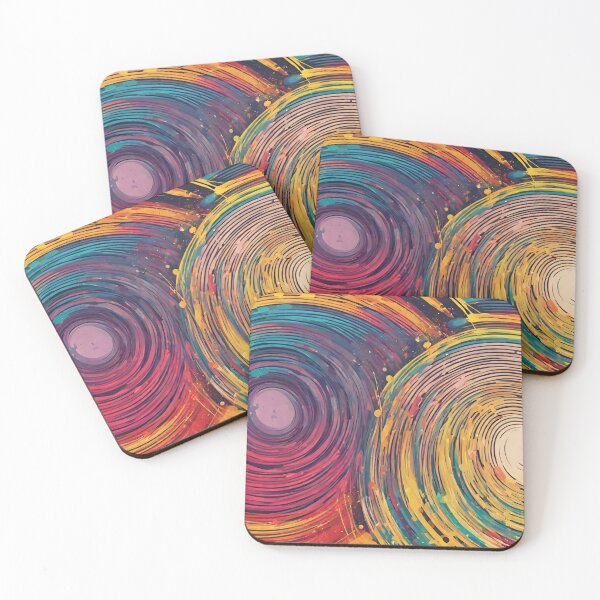 Item preview, Abstract art rainbow circles swirl colorful pattern music grunge background designed and sold by bvdesignart.