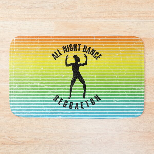 Item preview, Black silhouette of a woman dancing reggaeton against a background of colorful stripes designed and sold by HarridanCreates.