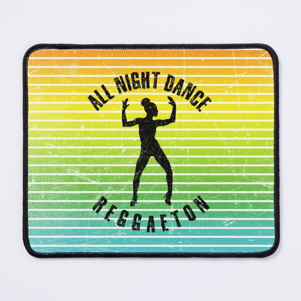 Item preview, Black silhouette of a woman dancing reggaeton against a background of colorful stripes designed and sold by HarridanCreates.