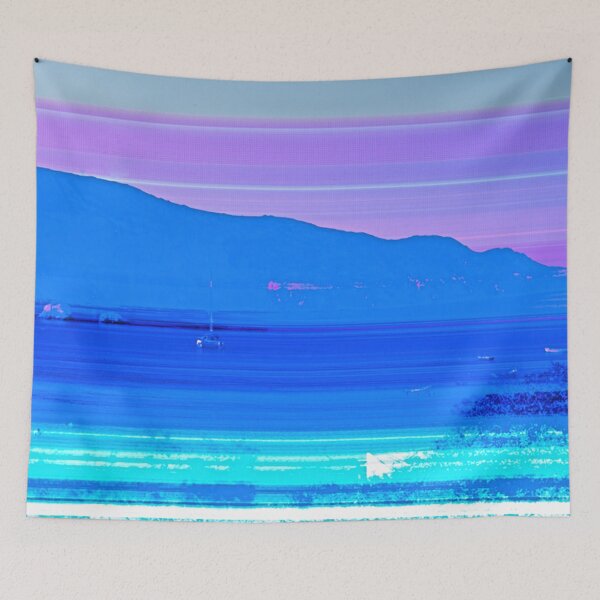 Item preview, Sail Boat, Blue Ombre Ocean, Pink Sky designed and sold by IdoFriedmanArt.