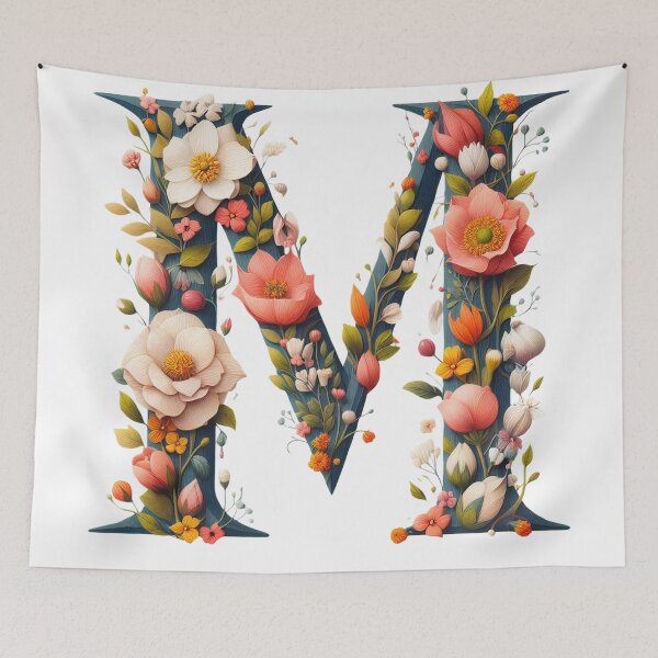Item preview, Letter “M” containing flowers designed and sold by yeekazar.