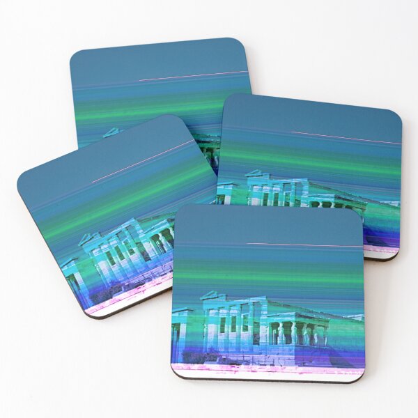 Item preview, Ancient Greece, temple, green lines designed and sold by IdoFriedmanArt.