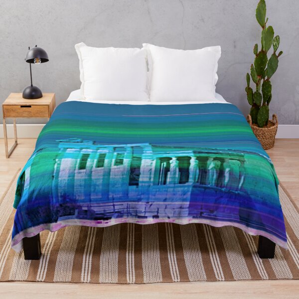 Item preview, Ancient Greece, temple, green lines designed and sold by IdoFriedmanArt.