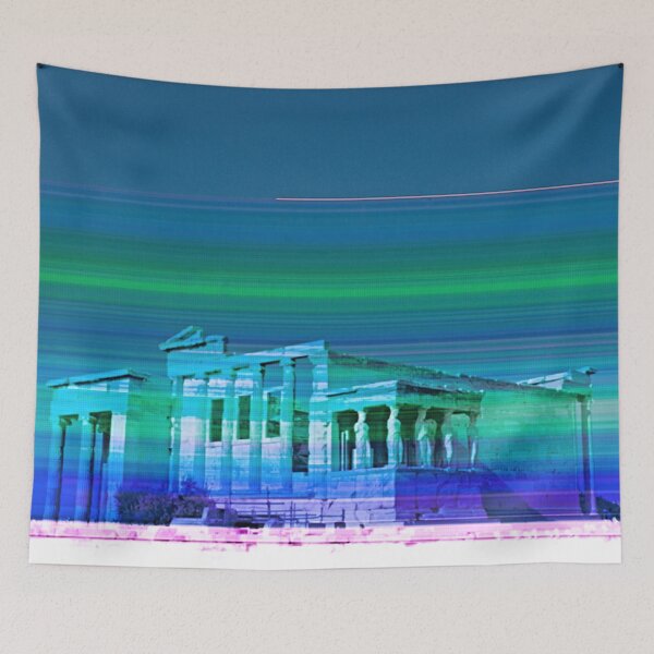 Item preview, Ancient Greece, temple, green lines designed and sold by IdoFriedmanArt.