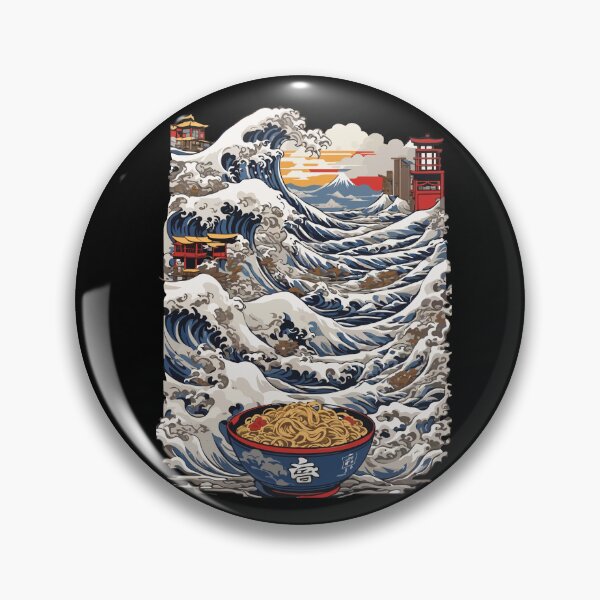 Artikelvorschau, Ukiyo-E Welle Japanische Ramen Nudelsuppe Design entworfen und verkauft von LuminOrb.