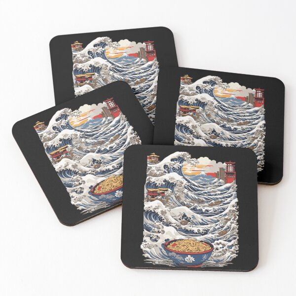 Item preview, Ukiyo-E Wave Japanese Ramen Noodle Soup Design designed and sold by LuminOrb.