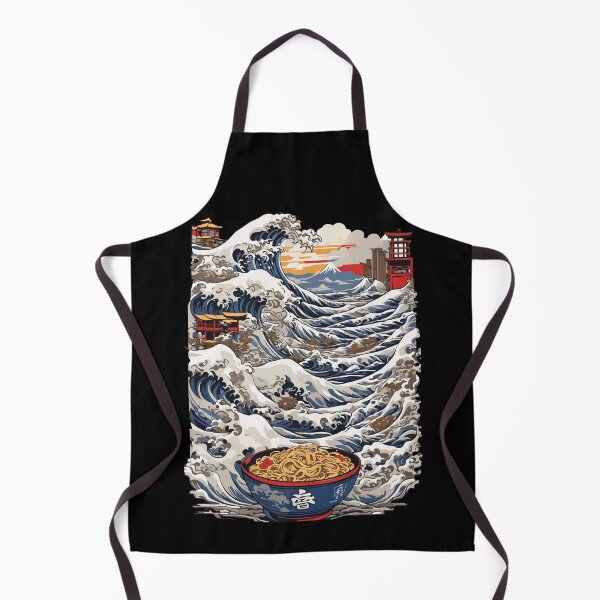 Item preview, Ukiyo-E Wave Japanese Ramen Noodle Soup Design designed and sold by LuminOrb.