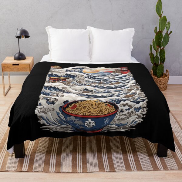 Item preview, Ukiyo-E Wave Japanese Ramen Noodle Soup Design designed and sold by LuminOrb.