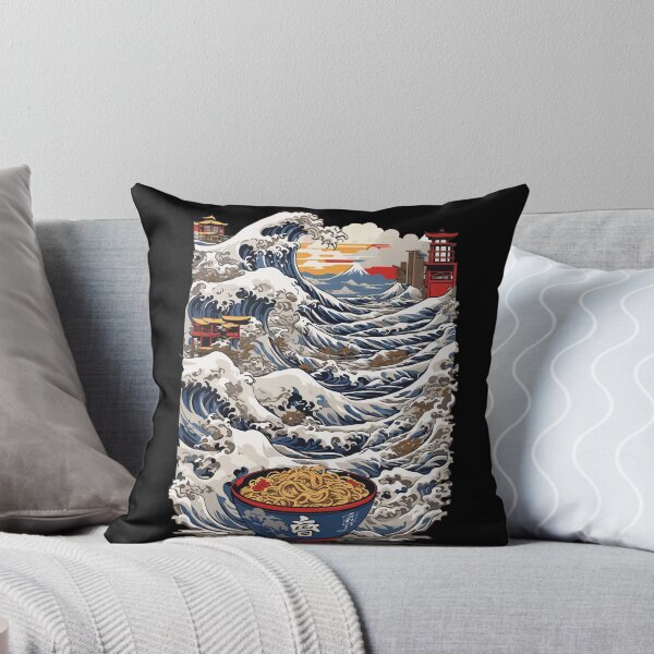 Item preview, Ukiyo-E Wave Japanese Ramen Noodle Soup Design designed and sold by LuminOrb.