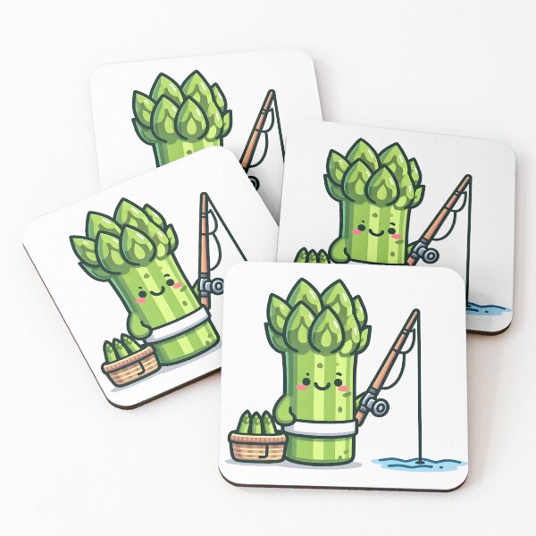 Item preview, Kawaii Asparagus With Fishing Rod designed and sold by CanvasCutie.
