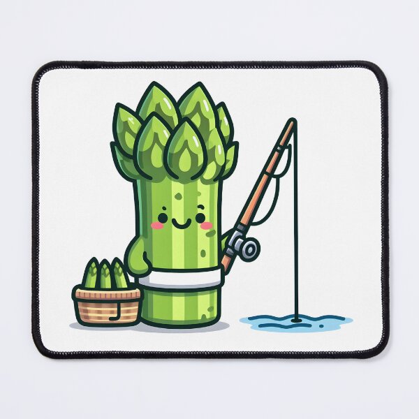 Item preview, Kawaii Asparagus With Fishing Rod designed and sold by CanvasCutie.