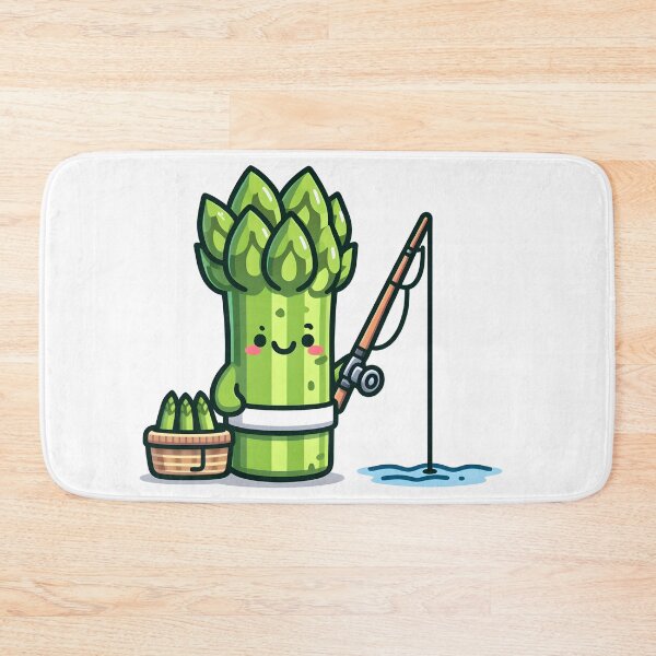 Item preview, Kawaii Asparagus With Fishing Rod designed and sold by CanvasCutie.