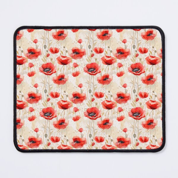 Item preview, Red Poppies Farm House Cottage Core Spring Pattern designed and sold by LouieVanille.