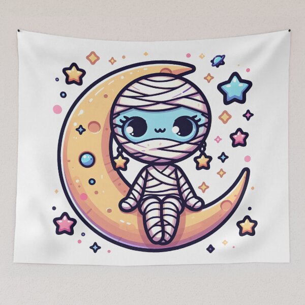 Item preview, Kawaii Mystical Mummy With Star Earrings designed and sold by CanvasCutie.