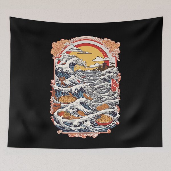 Item preview, Ukiyo-E Color Woodcut Japanese Ramen Noodles designed and sold by LuminOrb.