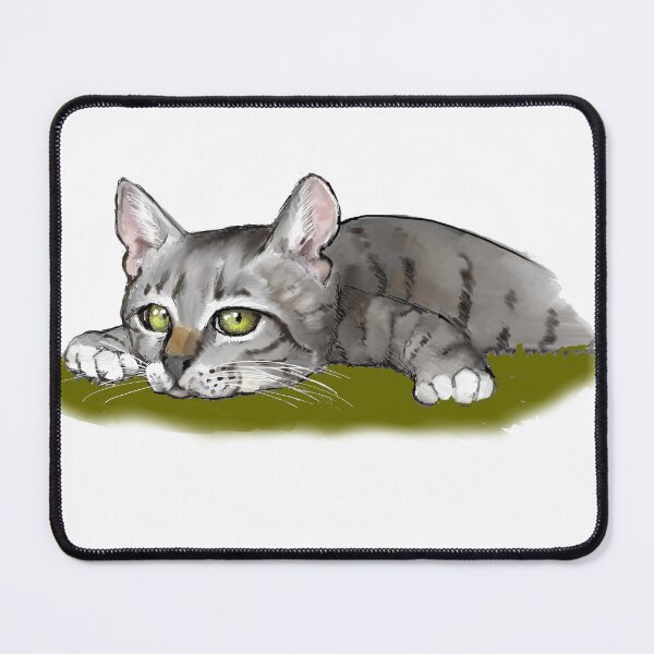 Item preview, Cute CAT Lying Down Green-Eyed KITTEN Illustration Animal Pet ART designed and sold by JoyfulWhimsy.